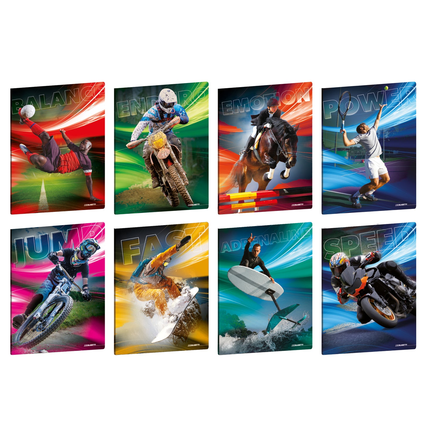 Maxiquaderno Sport Emotions - A4 - 4mm c/margine - 20+1 fogli - 80 gr - Blasetti