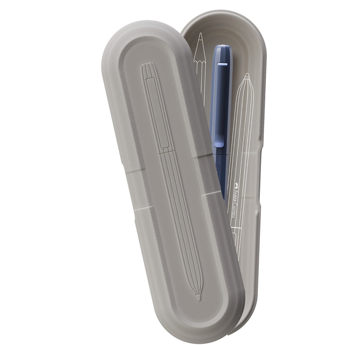 Penna a sfera Avori - punta M - fusto blu polvere - Faber-Castell