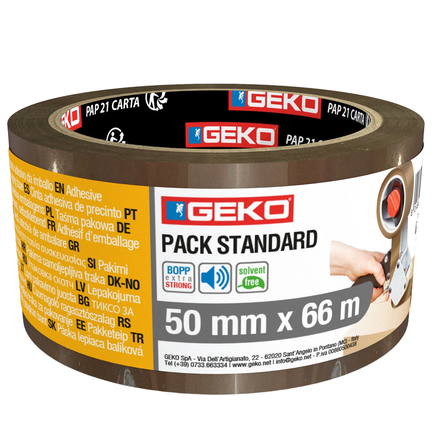 Nastro adesivo - 5 cm x 66 m - PLP - standard - avana - Geko