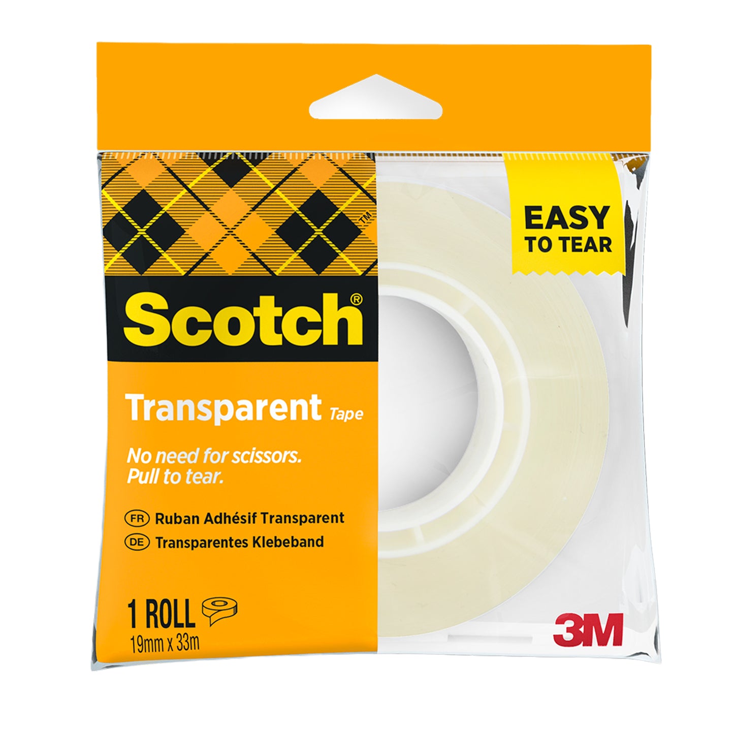 Nastro adesivo 508 -confezionato singolarmente - 19 mm x 33 m - PP - trasparente - Scotch - Conf. 8 rotoli
