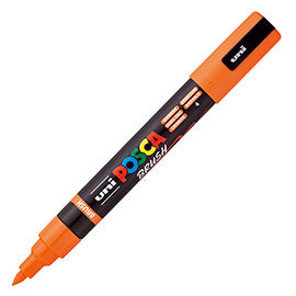 Marcatore a base d'acqua Uni Posca PC5MBR - punta brush 1.0 - 4.0mm - arancione - Uni Mitsubishi