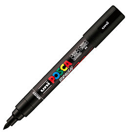 Marcatore a base d'acqua Uni Posca PC5MBR - punta brush 1.0 - 4.0mm - nero - Uni Mitsubishi