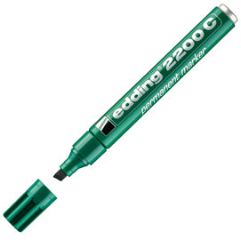 Marcatore permanente 2200C - punta a scalpello - da 1 a 5 mm - verde - Edding