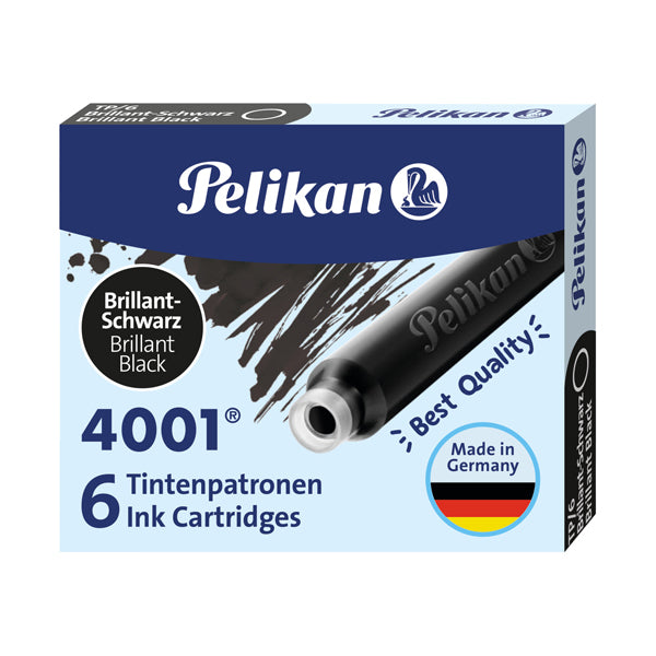 Cartucce inchiostro 4001 (TP/6) - lunghezza 39mm - nero - Pelikan - conf. 6 pezzi