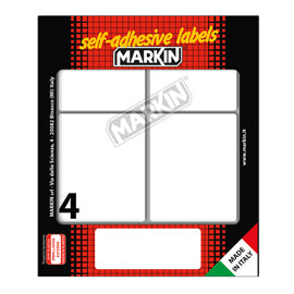 Etichette adesive - in carta - permanenti - 70 x 56 mm - 4 et/fg - 10 fogli - bianco - Markin
