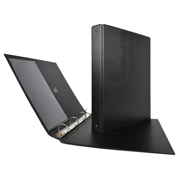 Raccoglitore Stelvio - 22 x 30 cm - 4 anelli a R 16 mm - dorso 2,5 cm - nero - Sei Rota