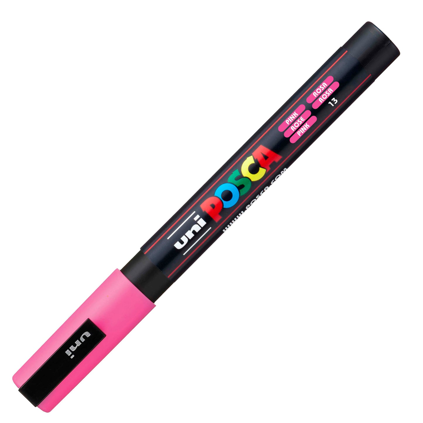 Marcatore a base d'acqua Uni Posca PC3M - punta fine da 0,9mm a 1,3mm - rosa - Uni Mitsubishi
