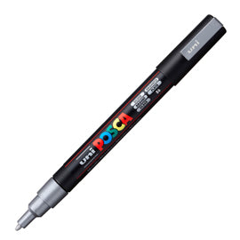 Marcatore a base d'acqua Uni Posca PC3M - punta fine da 0,9mm a 1,3mm - argento - Uni Mitsubishi