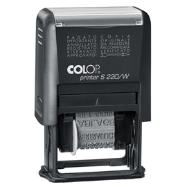 Timbro Printer S220/W Polinomio - 12 diciture - 4 mm - autoinchiostrante - Colop