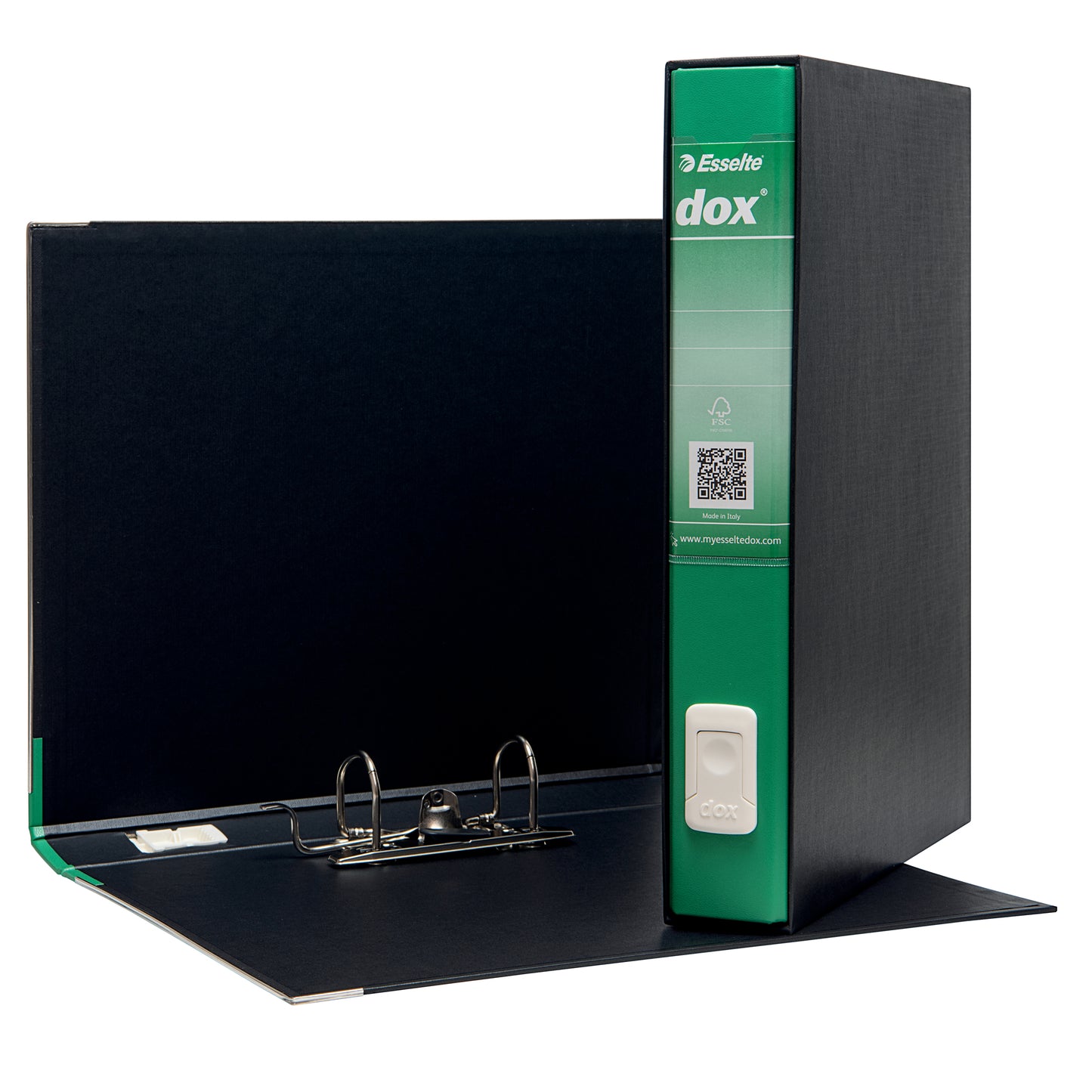 Registratore Dox 5 - dorso 5 cm - protocollo 23 x 34 cm - verde - Esselte Dox