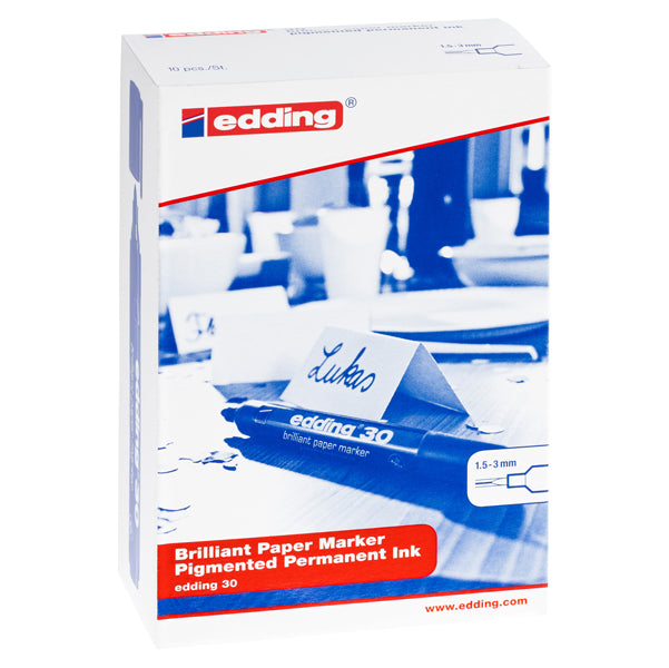 Marcatore permanente 30 - punta tonda - da 1,5 a 3 mm - nero - Edding