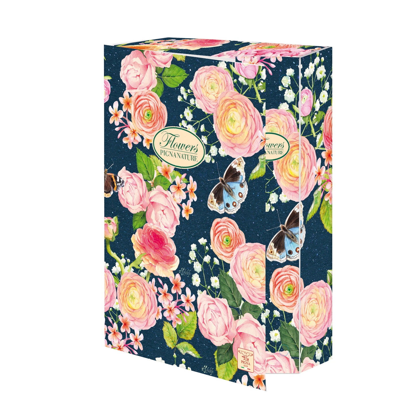 Cartella progetti Nature Flowers - 26 x 34 cm - dorso 7 cm - con elastico - Pigna