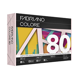 Carta Fabriano Colore - A4 - 80 gr - colori tenui cipria - Fabriano - conf. 500 fogli