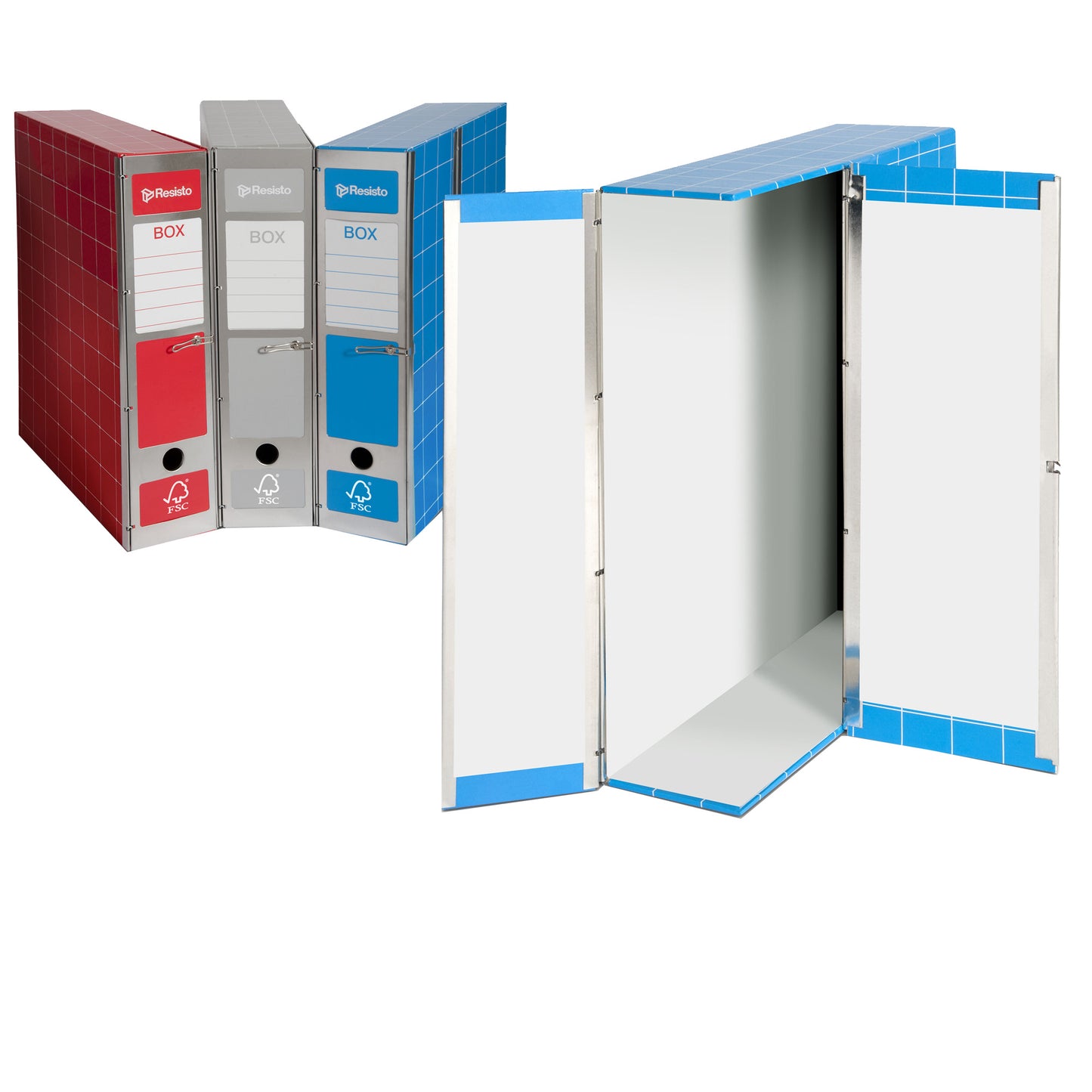 Scatola archivio Box1 - dorso 9 cm - 37,5 x 29,5 cm - blu - Resisto