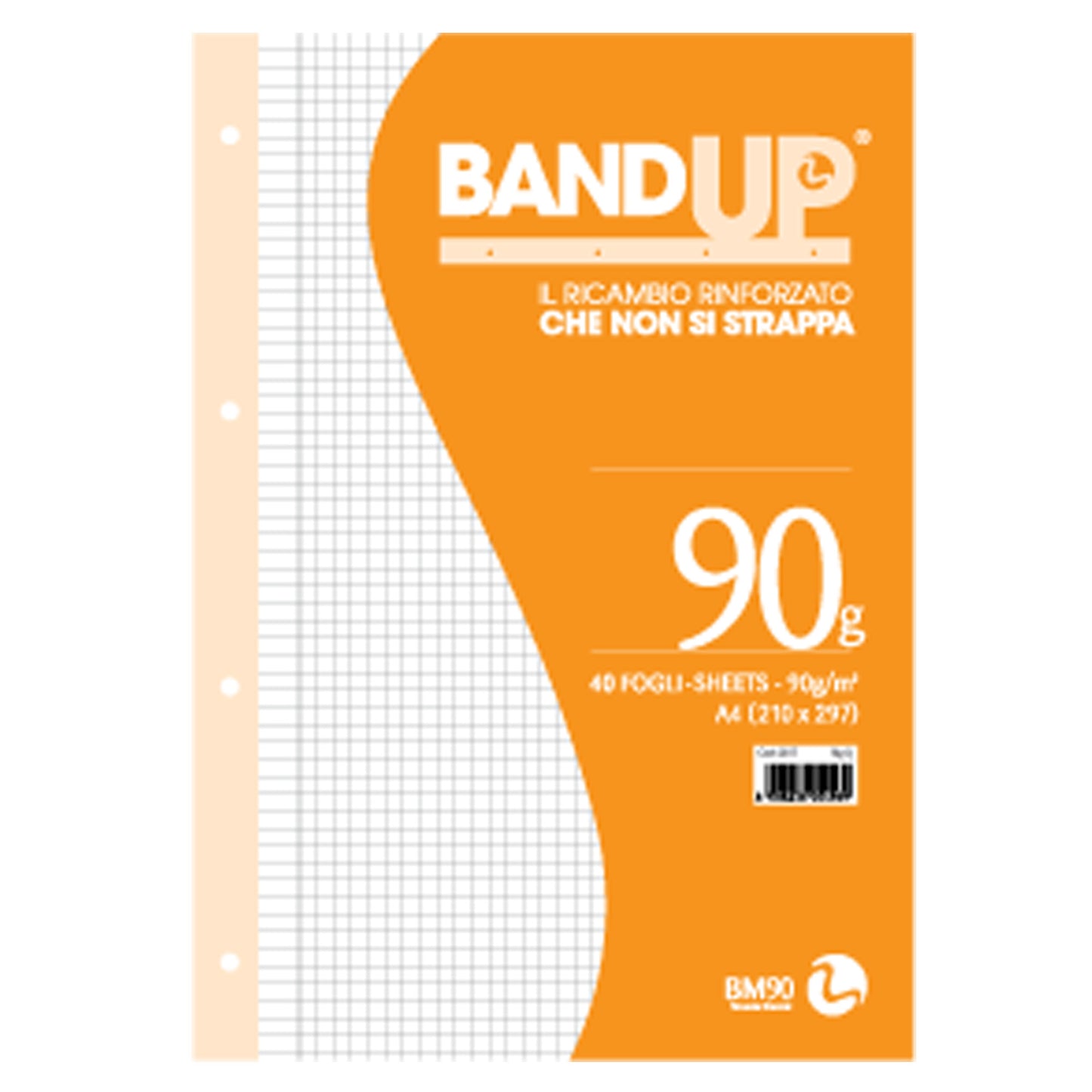 Ricambi BandUp forati rinforzati - A4 - 5mm c/margine - 90gr - BM - conf. 40 pezzi