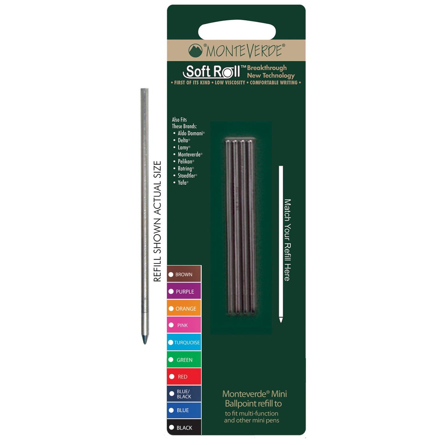 Minirefill per sfera multifunzione - punta media - blu - Monteverde - conf. 4 pezzi
