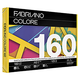 Carta Fabriano Colore - A3 - 160 gr - colori forti giallo - Fabriano - conf. 125 fogli