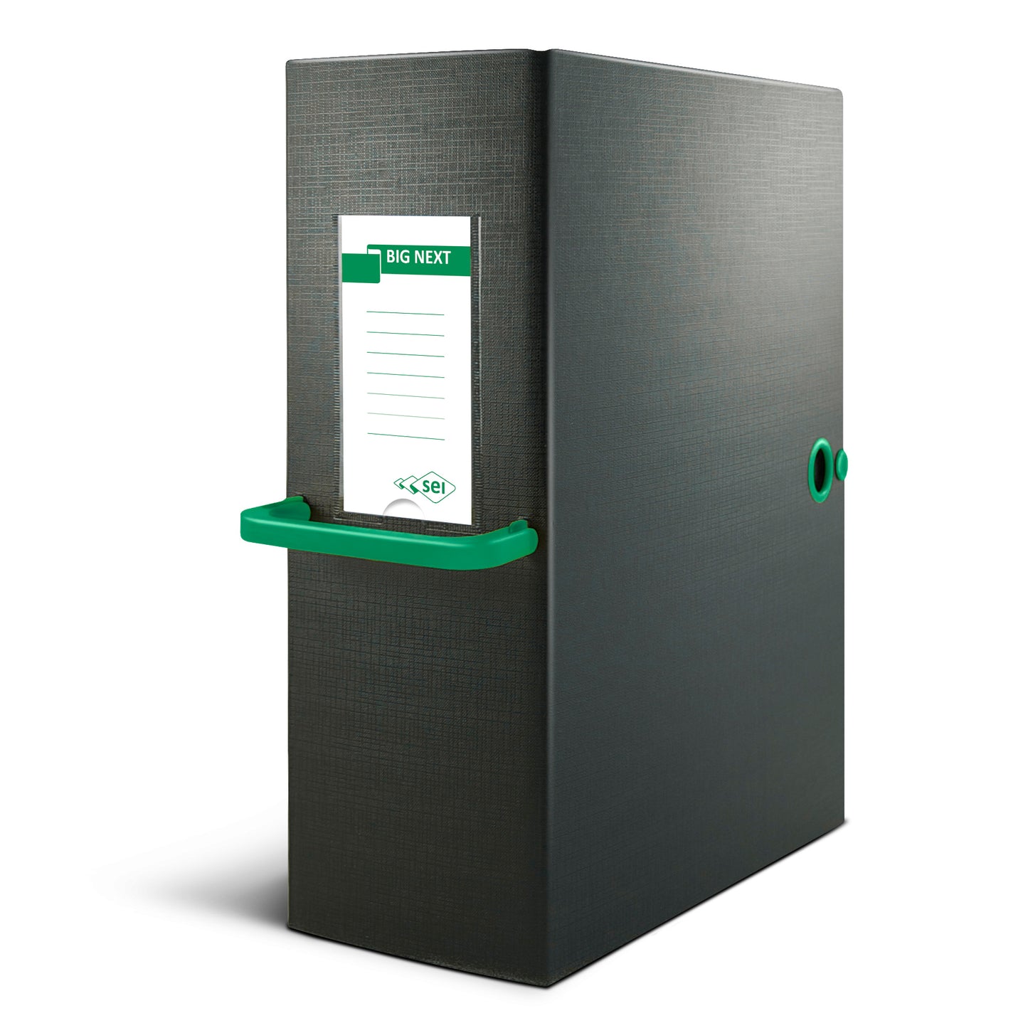 Scatola archivio Big Next - dorso 20 cm - 25 x 35 cm - nero/verde - Sei Rota