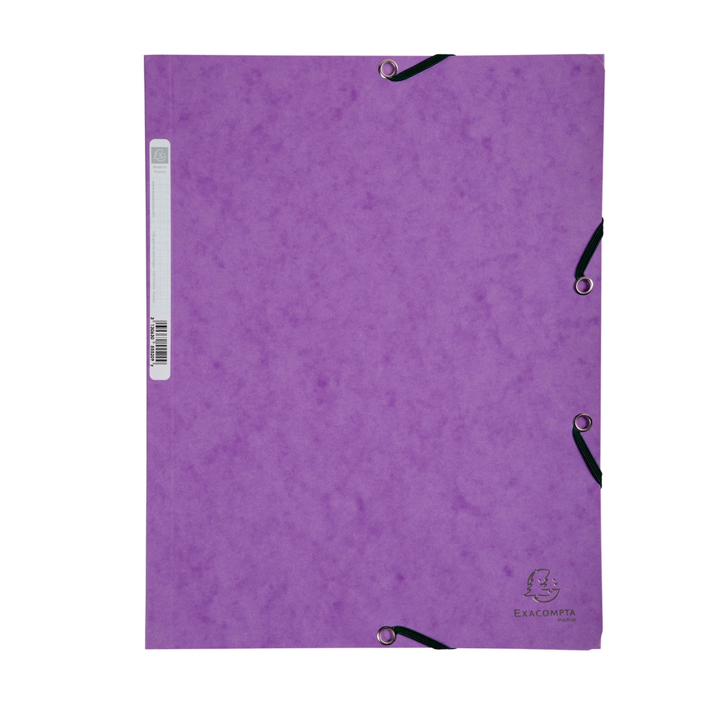 Cartella 3 lembi con elastico angolare - A4 - dorso 0,3 cm - cartoncino Lustrè - viola - Exacompta