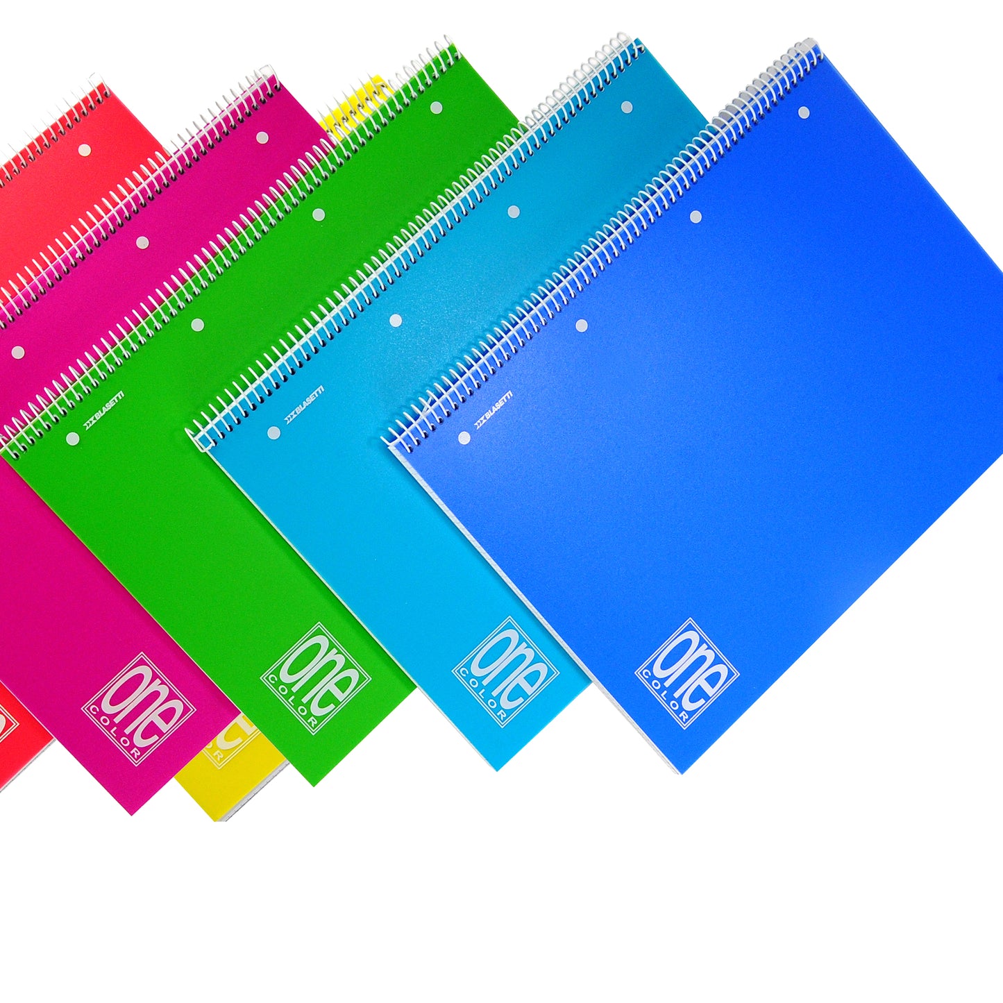 Quaderno One Color PP - A5+ - 1 rigo - 80 fogli - 80 gr - c/fori - spiralato - Blasetti