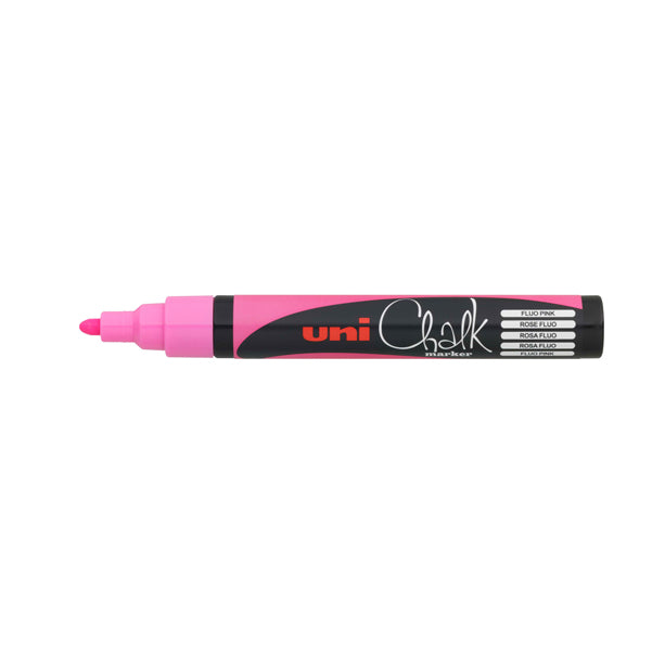 Marcatore a gesso liquido Uni Chalk Marker - punta tonda da 1,80-2,50mm - rosa fluo - Uni Mitsubishi