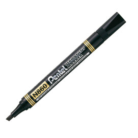 Marcatore permanente N860 - punta scalpello - nero - linea Amiko - Pentel