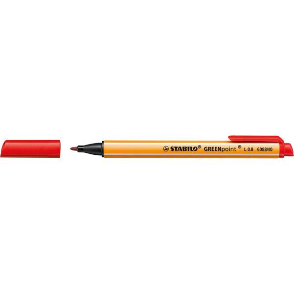 Pennarello Greenpoint - punta 0,8mm - rosso - Stabilo