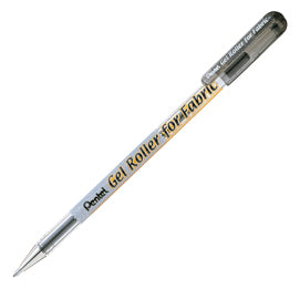Gel Roller per tessuto - punta 1,00mm - nero - inchiostro permanente - Pentel