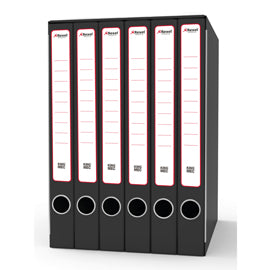 Gruppo registratori Sestetto - 23 x 33 cm - con 6 cartelle 3 lembi - dorso 23 cm - grigio - Rexel