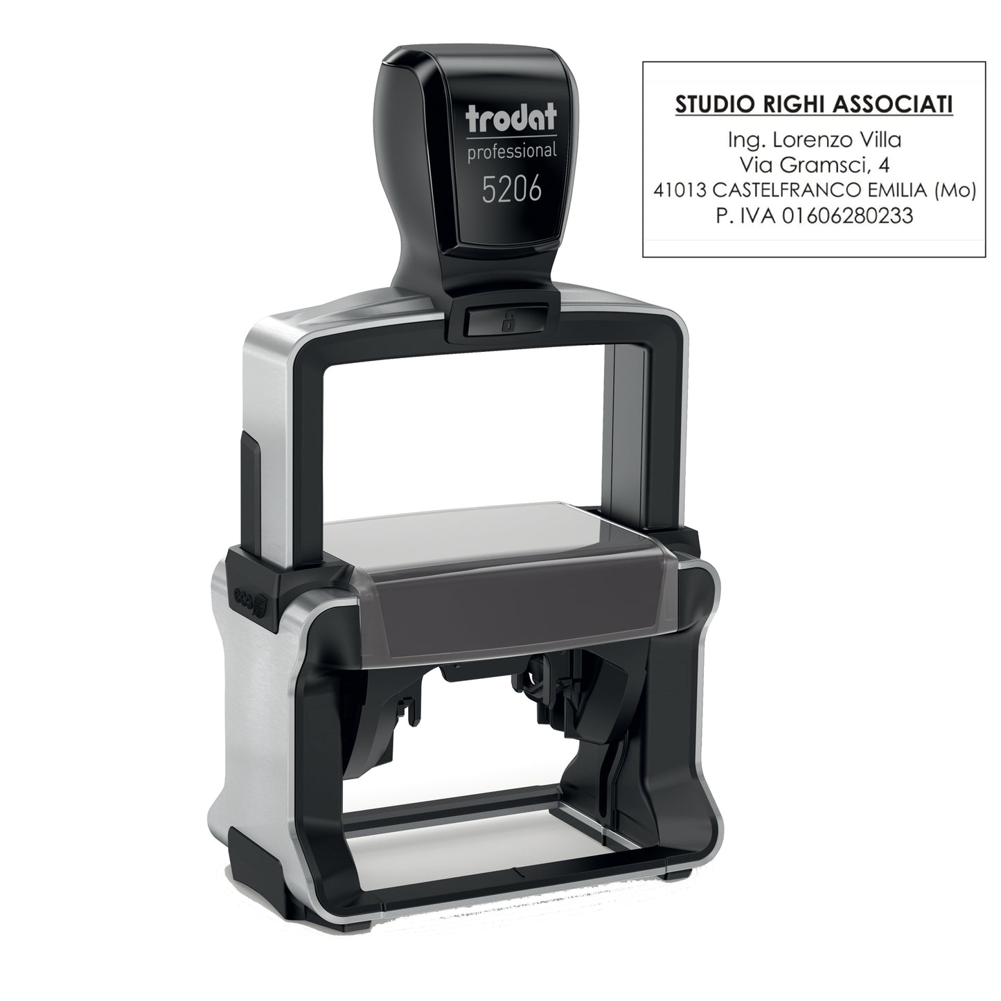 Timbro Professional 5206 - personalizzabile - 56 x 33 mm - 8 righe - autoinchiostrante - Trodat