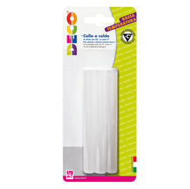Stick per pistola colla a caldo- 11mmx10cm - trasparente - bassa temperatura - Deco - conf. 6 pezzi