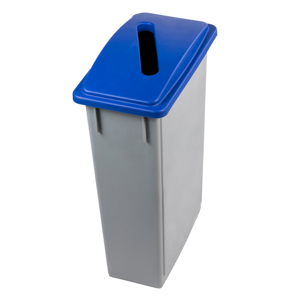 Contenitore Office 90 Lt - con feritoia per carta - 29,5x52x83,5 cm - grigio/blu - Medial