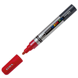 Marcatore a base d'acqua Graduate Mark All - punta tonda 2mm - rosso - Lyra