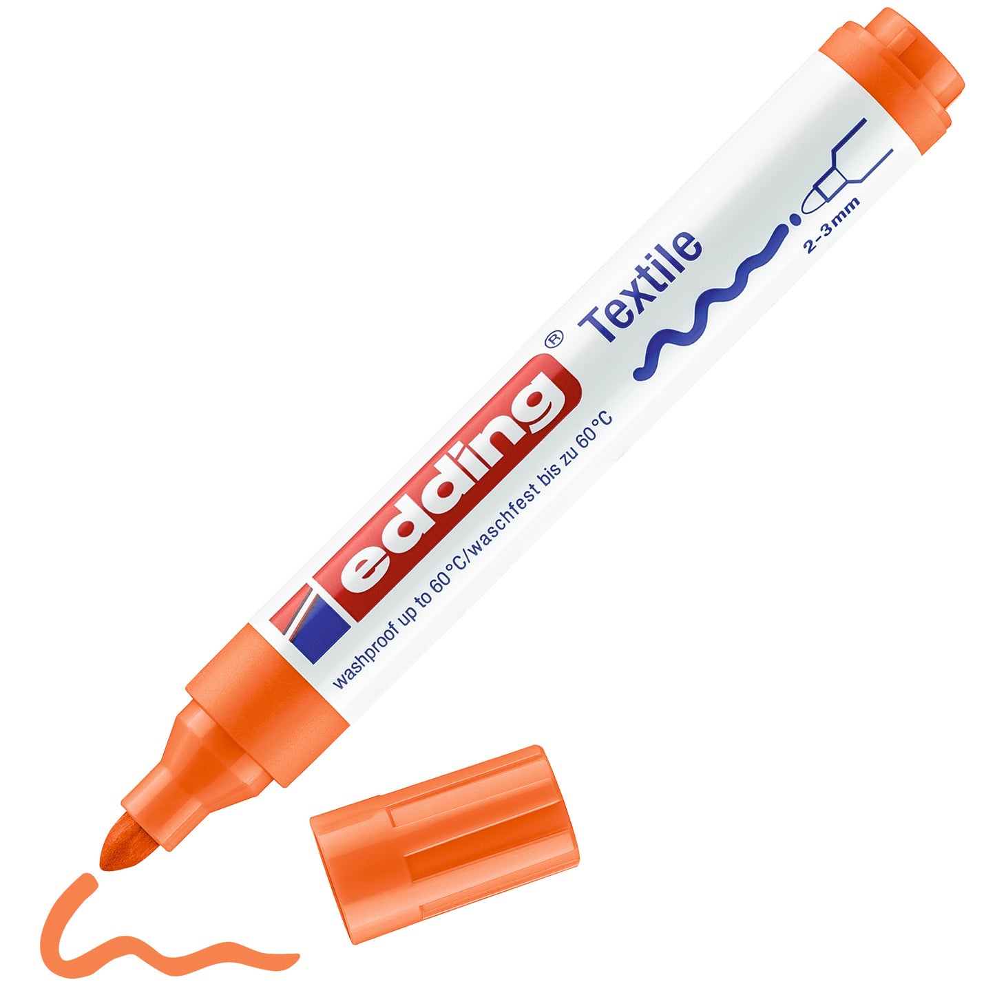 Marcatore per tessuto 4500 - punta tonda - da 2 a 3mm - colori assortiti caldi - Edding - astuccio 5 pezzi