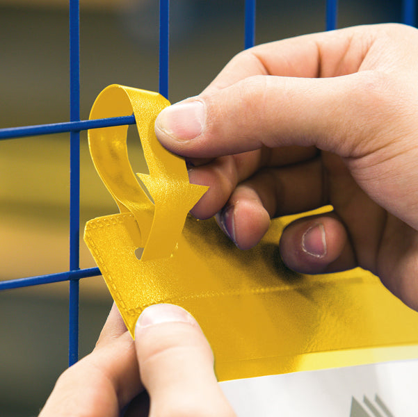 Buste identificative - con fascette di aggancio - A4 verticale - giallo - Durable - conf. 50 pezzi