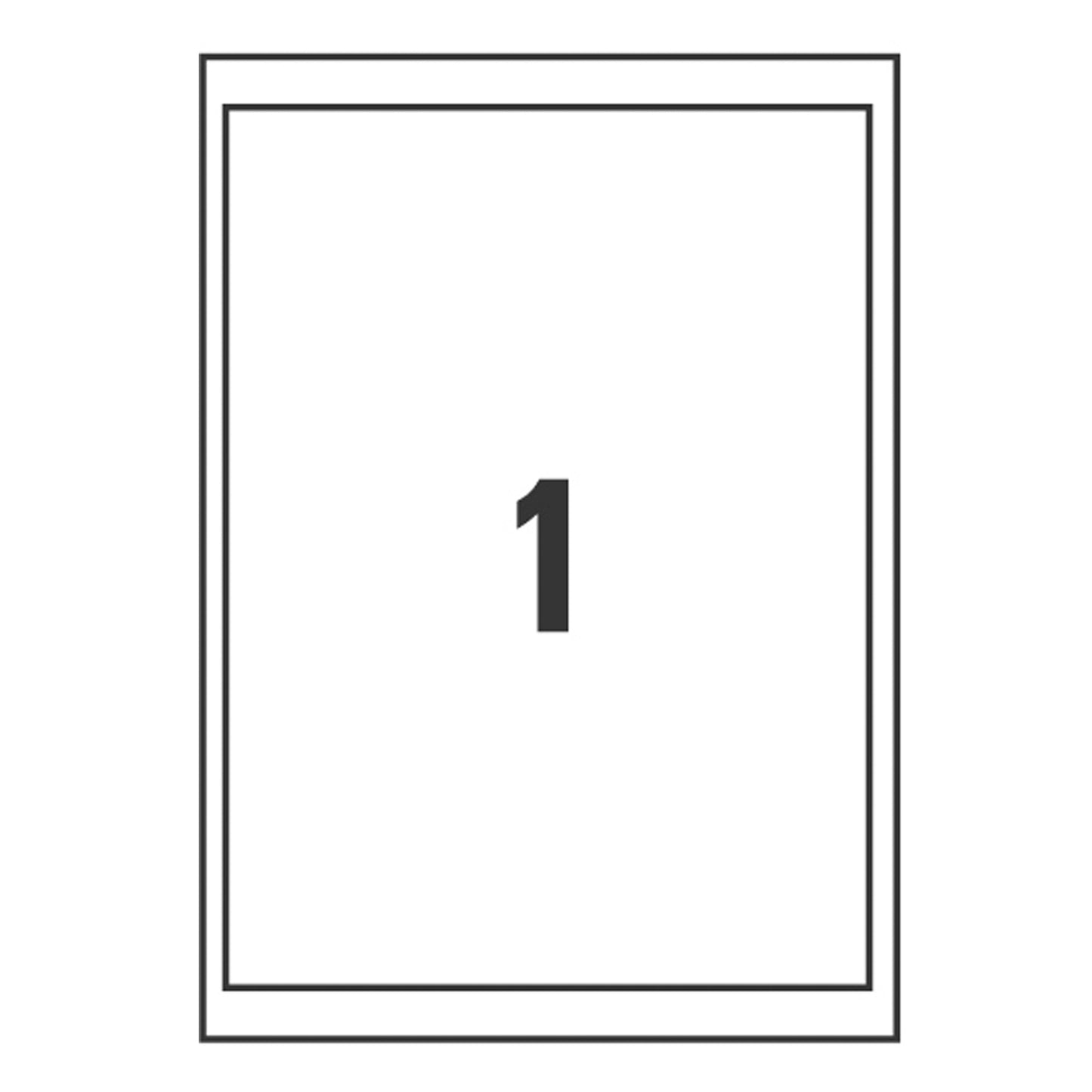 Etichette adesive coprenti BlockOut - in carta - permanenti - 199,6 x 289,1 mm - 1 et/fg - 25 fogli - bianco - Avery