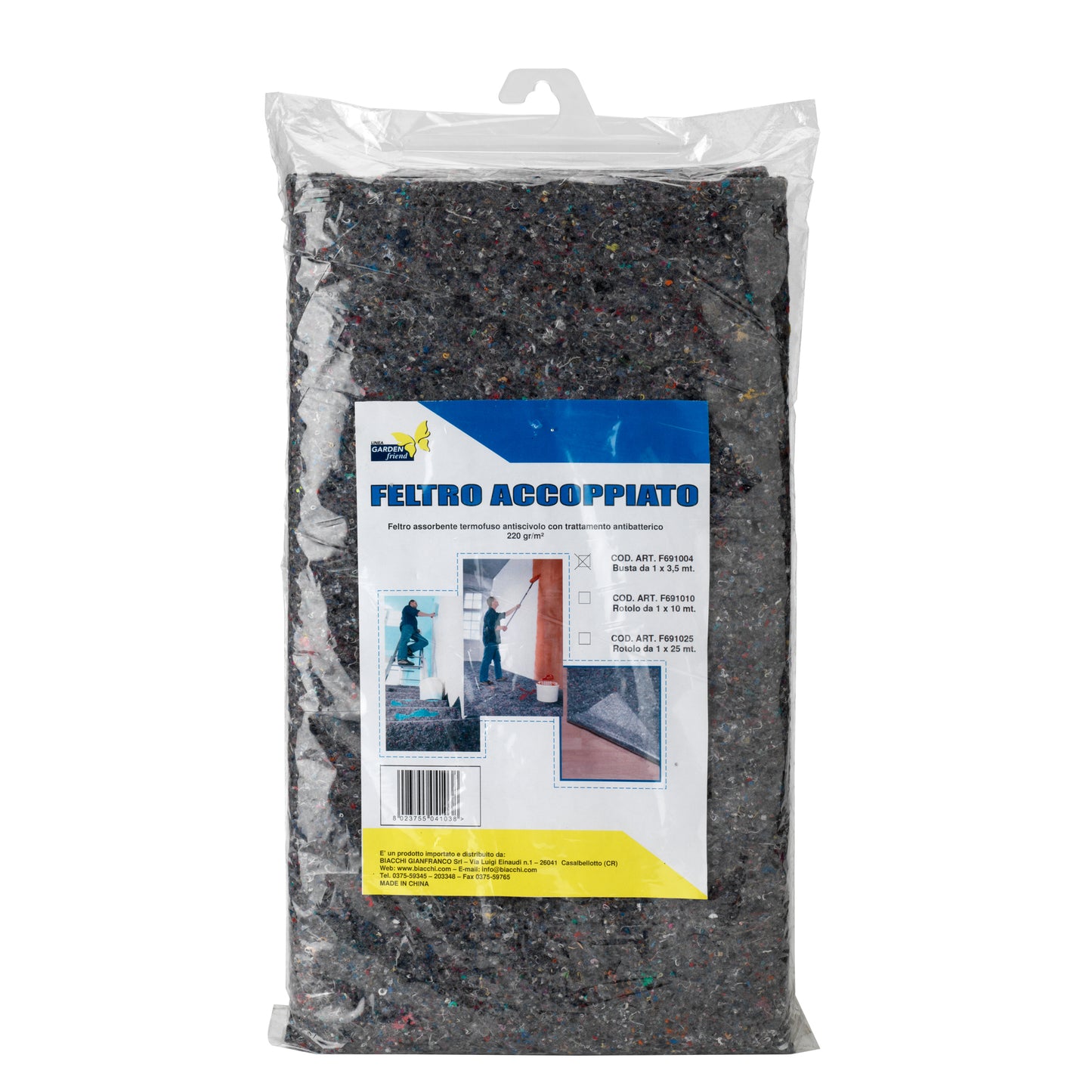 Feltro accoppiato - con base antiscivolo - in busta - 1 x 3,5 m - X-Robust
