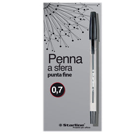 Penna a sfera con cappuccio - punta fine 0,7mm - nero - Starline - conf.50 pezzi