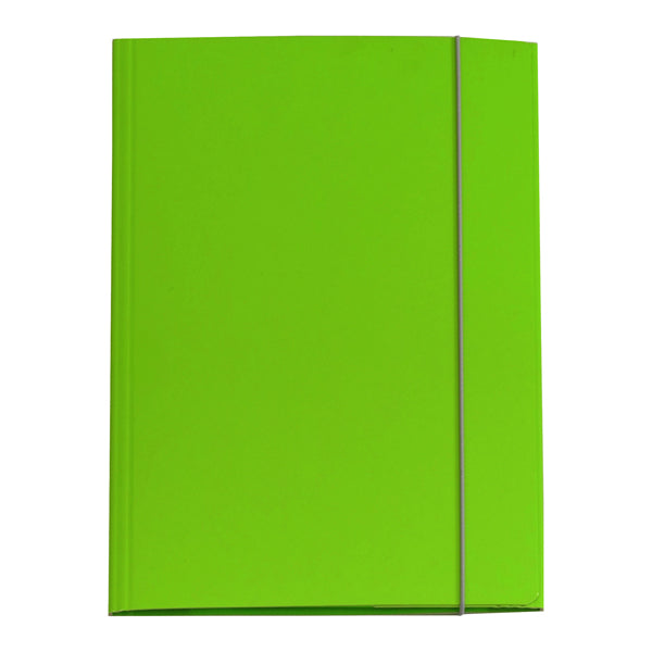 Cartella 3 lembi con elastico Queen - A4 - dorso variabile - cartone plastificato - verde prato - Starline