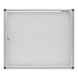 Bacheca per interni - con anta battente - fondo bianco magnetico - 6 fogli A4 - orizzontale - Starline