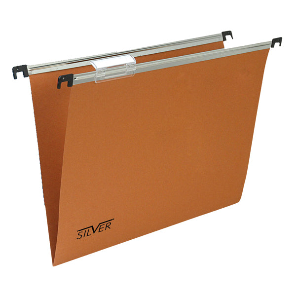 Cartella sospesa Silver - cassetto - interasse 39 cm - fondo V - 31,2 x 25 cm -  arancio - Bertesi
