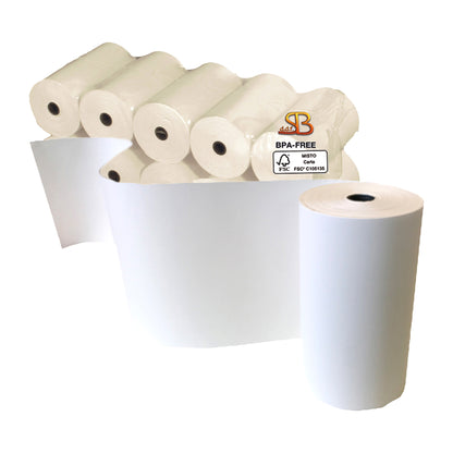 Rotolo per calcolatrice e stampante - 60 mm x 25 m - 55 gr - diametro esterno 45 mm - anima 12 mm - carta termica BPA free - Sabacart - blister 10 pezzi