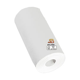 Rotolo per POS - 57 mm x 11 m - 55 gr - diametro esterno 30 mm -  senza anima - carta termica BPA free - Sabacart - blister 12 pezzi