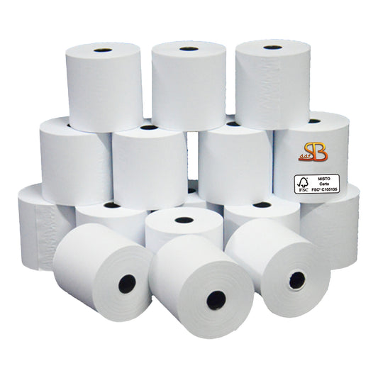 Rotolo per calcolatrice - 58 mm x 28 m - 55 gr - diametro esterno 58 mm - anima 12 mm - carta neutra - Sabacart - blister 10 pezzi