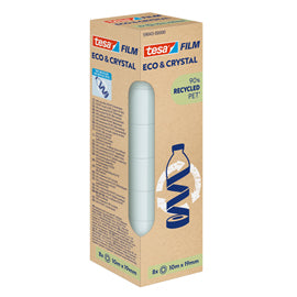 Nastro adesivo Crystal recycled - 19 mm x 10 m - PET - trasparente - Tesa - torre 8 pezzi