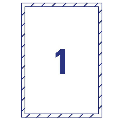 Etichette adesive per finestre - in carta - con pellicola - laser - rimovibili - 210 x 297 mm - 1et/fg - 10 fogli - bianco - Avery