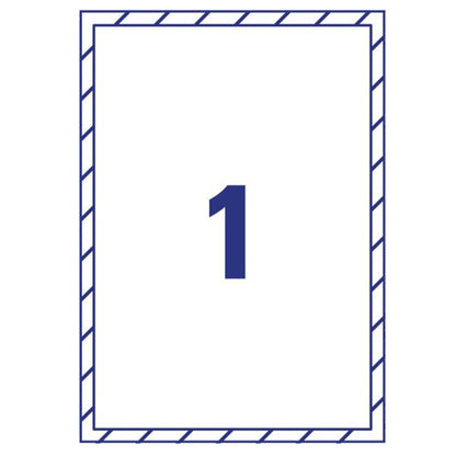 Etichette adesive per finestre - in carta - con pellicola - laser - rimovibili - 210 x 297 mm - 1et/fg - 10 fogli - bianco - Avery