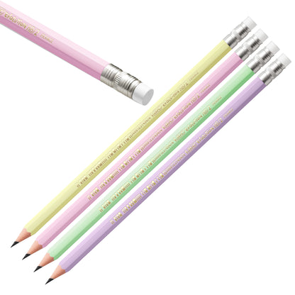 Matita Evolution Pastel - gradazione HB -  con gommino - colori assortiti - Bic - conf. 12 pezzi