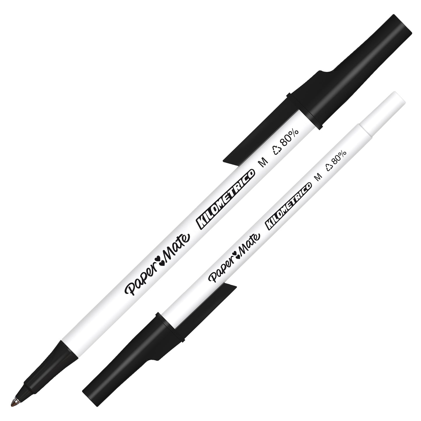 Penna sfera - cappuccio - Kilometrico Recycled - punta 1,0 mm - nero - Papermate