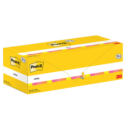 Blocco foglietti Post-it - 654-COL-VP24 - 76  x 76 mm - colori assortiti - 90 fogli - Post-it - conf. 24 blocchi